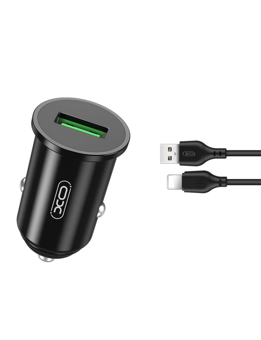 XO ładowarka samochodowa TZ12 QC 18W 1xUSB kabel lightning