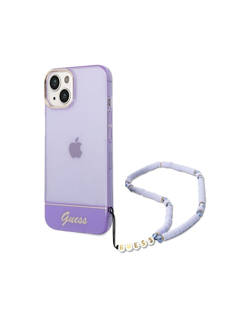 GUESS IPHONE 14 PLUS TRANSLUCENT PEARL STRAP GUHCP14MHGCOHU FIOLET/PURPLE