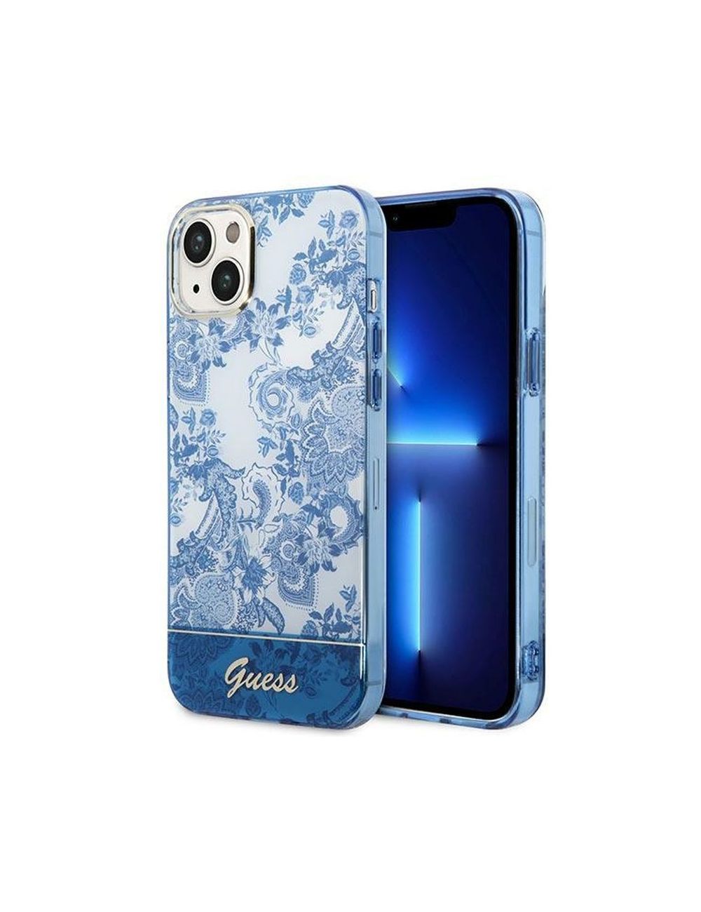 GUESS IPHONE 14 PLUS PORCELAIN COLLECTION GUHCP14MHGPLHB NIEBIESKI/BLUE