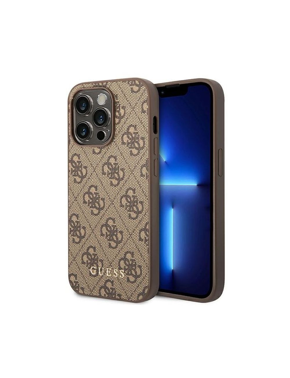 GUESS IPHONE 14 PRO MAX GOLD LOGO GUHCP14XG4GFBR BRĄZOWY/BROWN