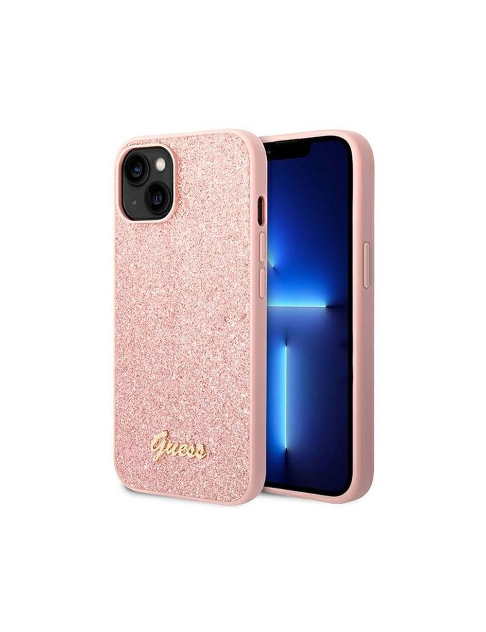 GUESS IPHONE 14 PLUS GLITTER FLAKES GUHCP14MHGGSHP RÓŻOWY/PINK