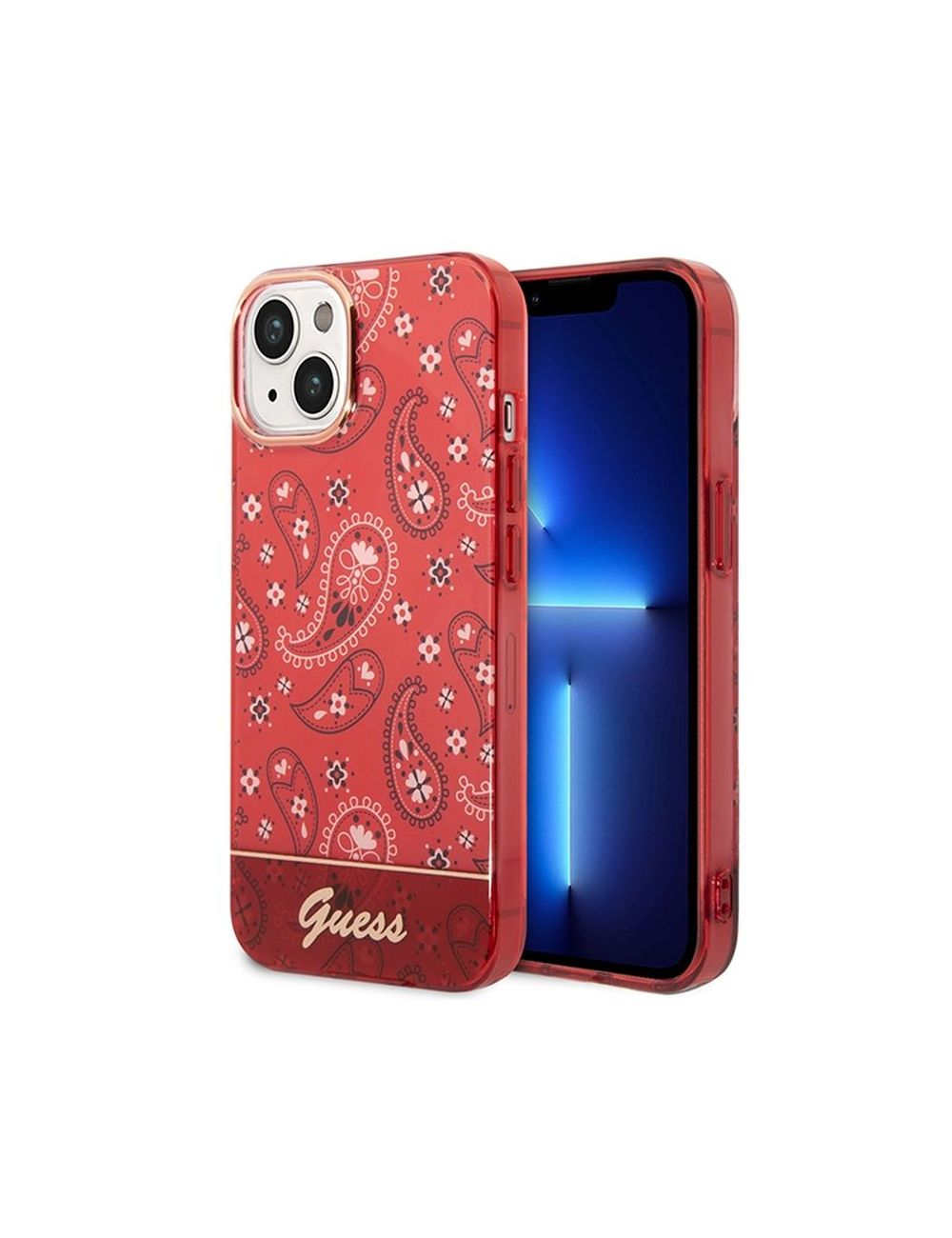 GUESS IPHONE 14 PLUS BANDANA PAISLEY GUHCP14MHGBNHR CZERWONY/RED