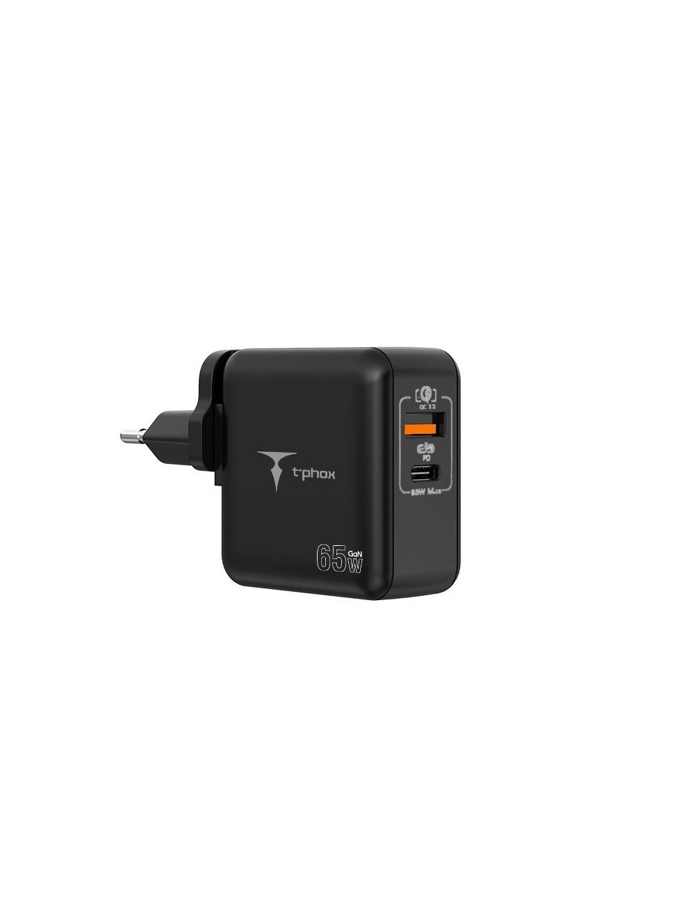 Ładowarka sieciowa T-PHOX MEGA T-PP09 GAN PD 65W USB/USB-C BLACK