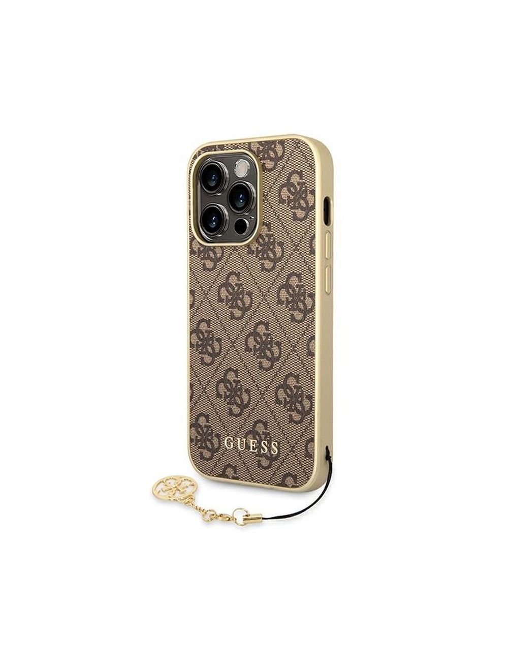 GUESS IPHONE 14 PRO CHARMS COLLECTION GUHCP14LGF4GBR BRĄZOWY/BROWN