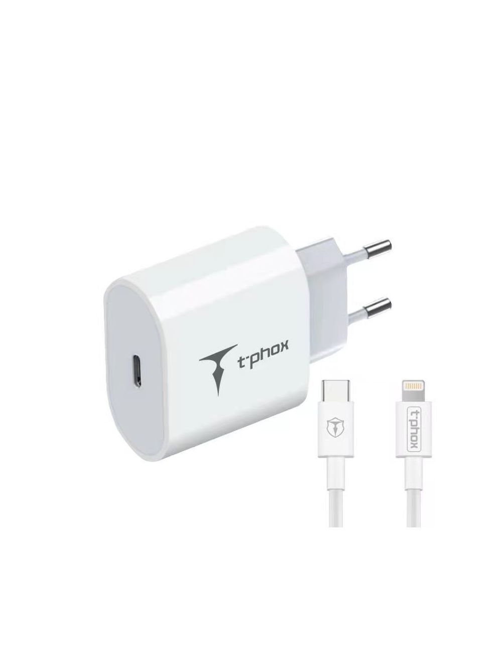 Ładowarka sieciowa T-PHOX ISPEED 20W + KABEL USB-C/LIGHTNING WHITE