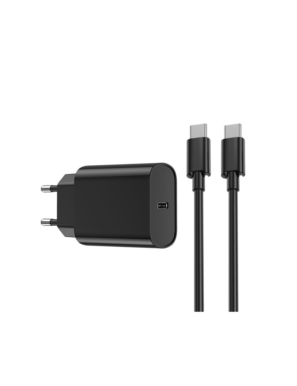 WIWU ładowarka sieciowa Wi-U001 PD 20W 1x USB-C czarna + kabel USB-C - USB-C