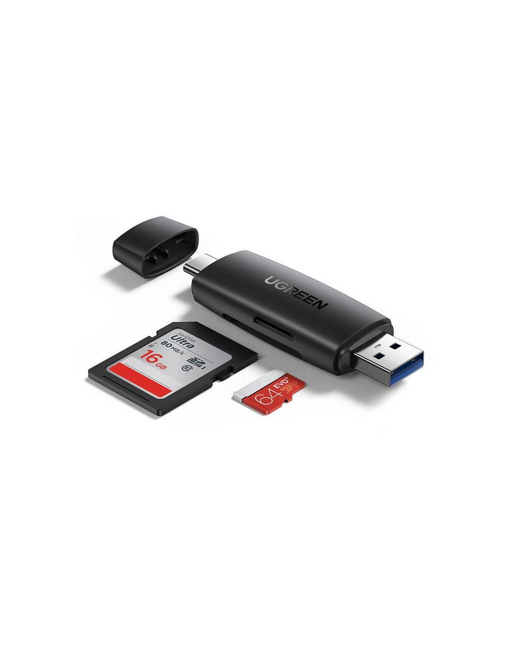 Ugreen adapter czytnik kart SD / micro SD USB-A / USB-C czarny