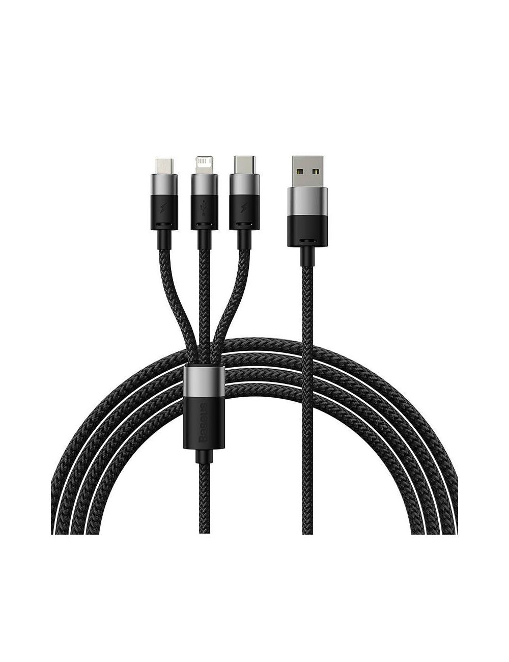 KABEL BASEUS STARSPEED 3w1 3.5A 1.2M USB-C/LIGHTNING/MICRO BLACK