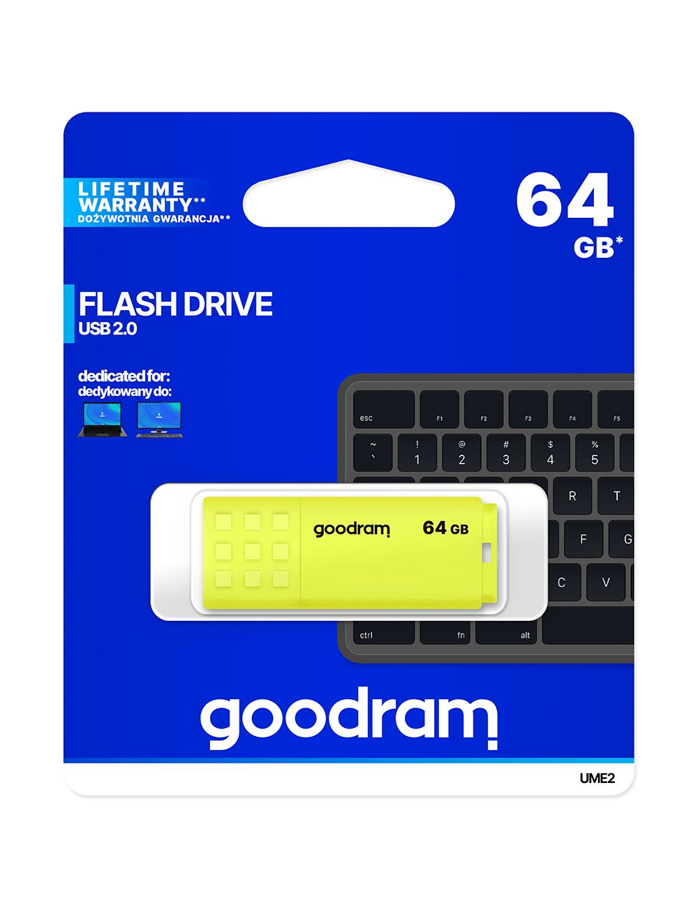 PenDrive 2.0 GOODRAM NEO 64GB YELLOW / ŻÓŁTY