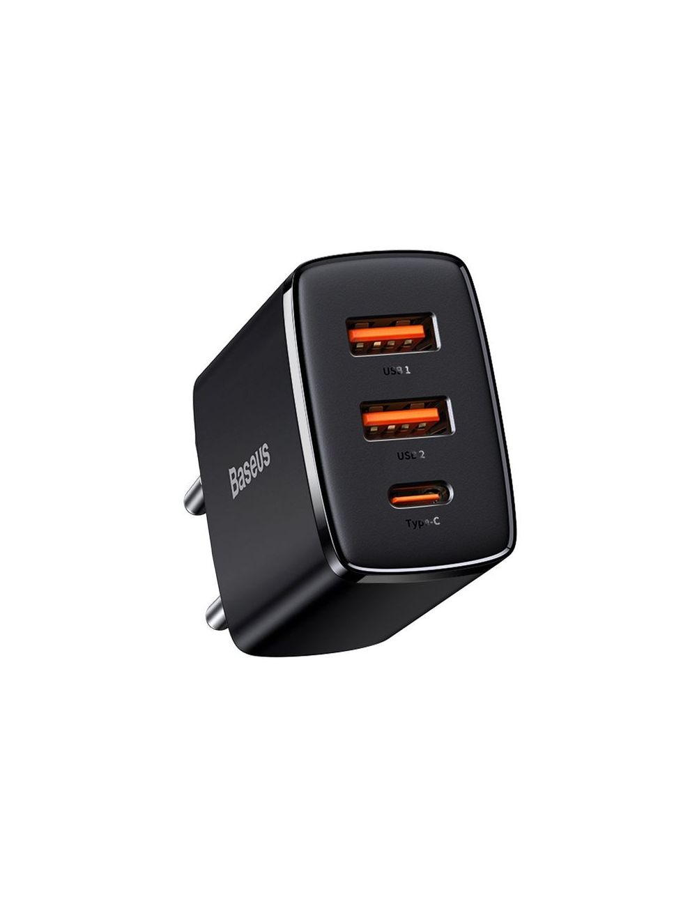 Ładowarka sieciowa BASEUS COMPACT QC 2xUSB/USB-C PD 3A 30W CZARNA/BLACK