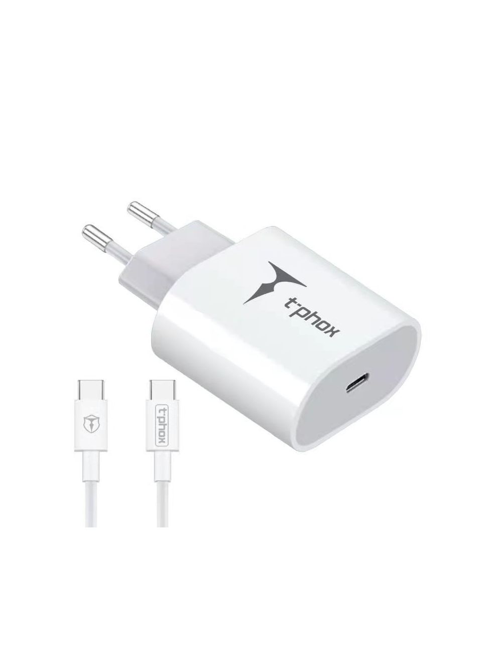 Ładowarka sieciowa T-PHOX ISPEED 20W + KABEL USB-C/USB-C WHITE