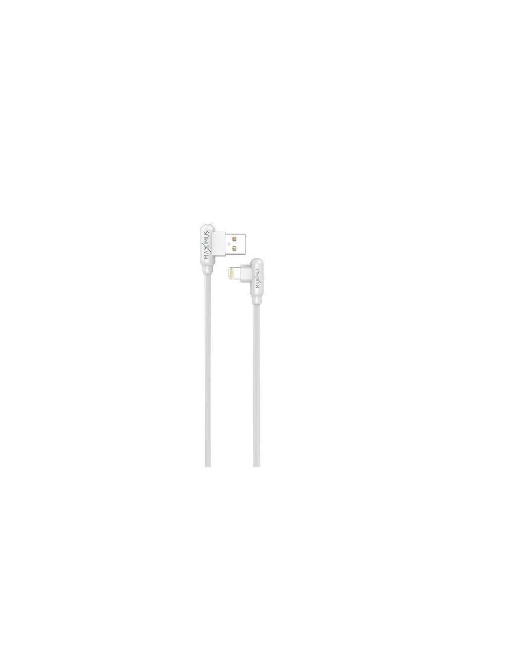 KABEL MX CORNER FAST CHARGE LIGHTNING 2.4A / 1m, WHITE / BIAŁY, KĄTOWY