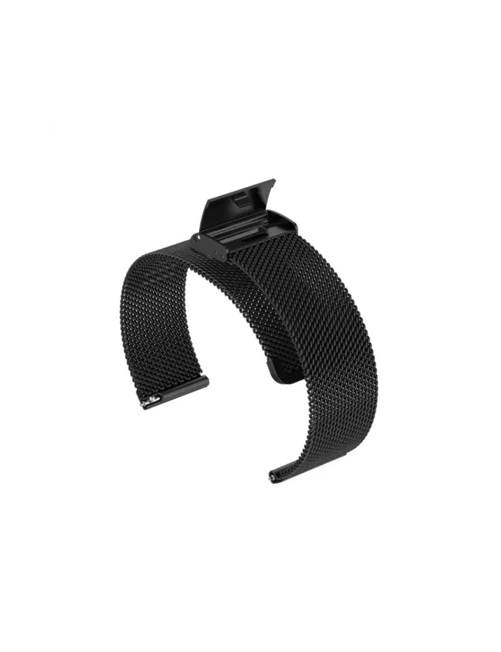 Regulowany pasek ze stali nierdzewnej do zegarka/smartwatch 20mm, BLACK/CZARNY