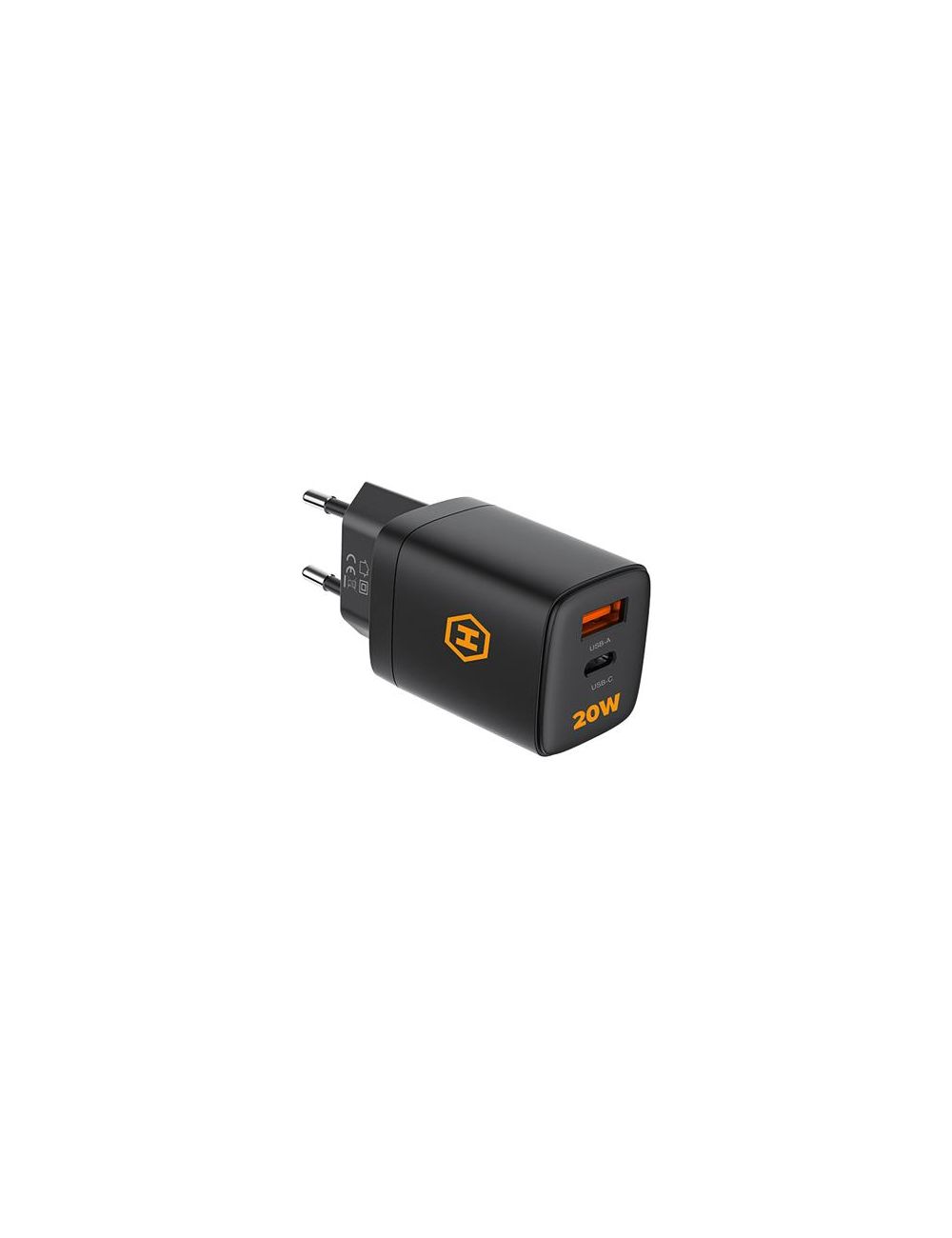 Ładowarka sieć Hammer Rapid Charge Duo PD 20W USB-A+C, BLACK / CZARNY