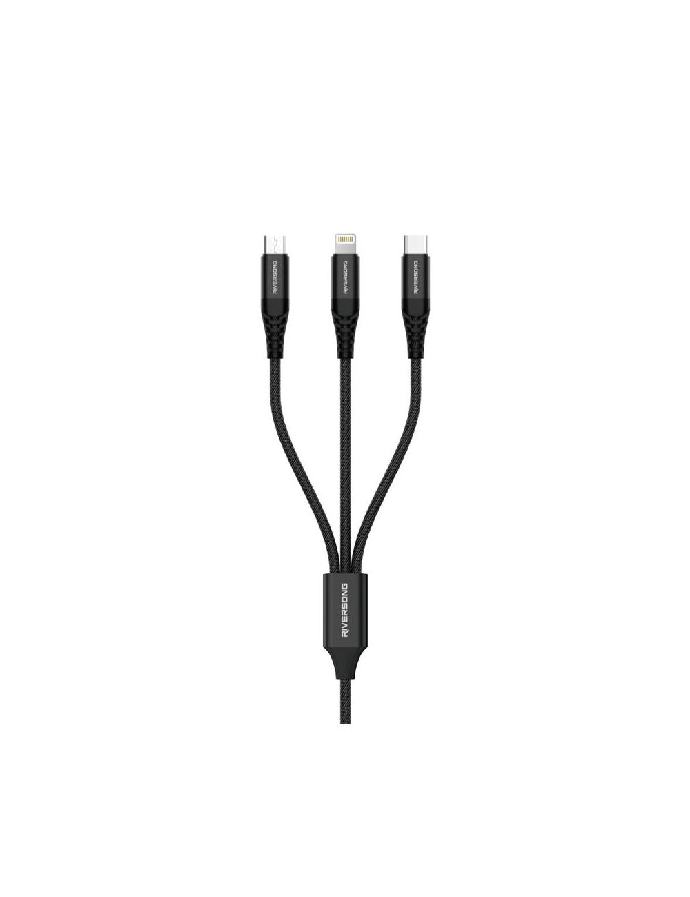 Riversong kabel 3w1 Infinity 05 USB-C + Lightning + micro 1,0m czarny C58