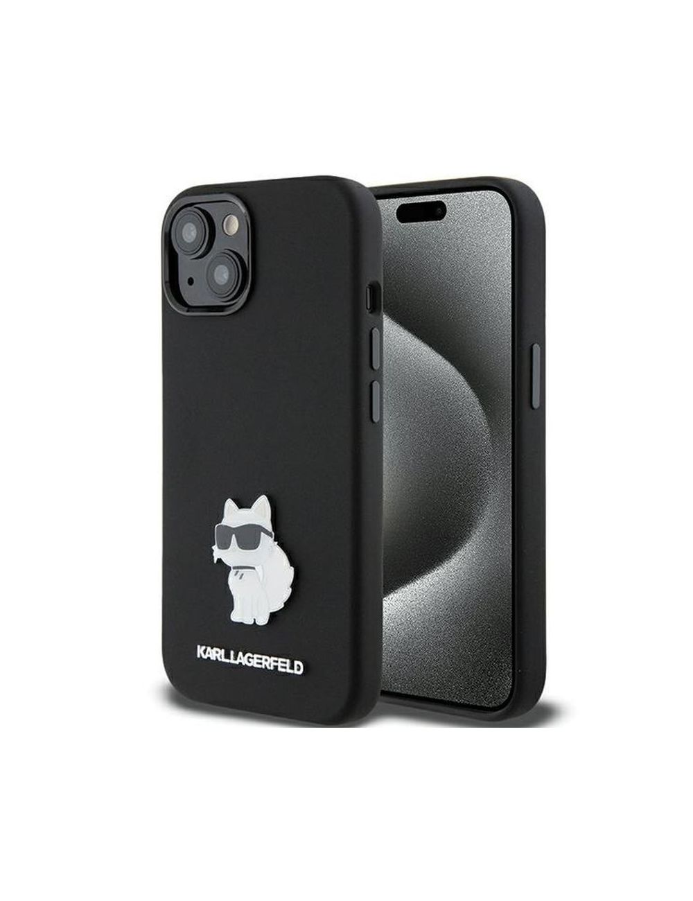 KARL LAGERFELD IPHONE 15 CHOUPETTE METAL PIN KLHCP15SSMHCNPK BLACK