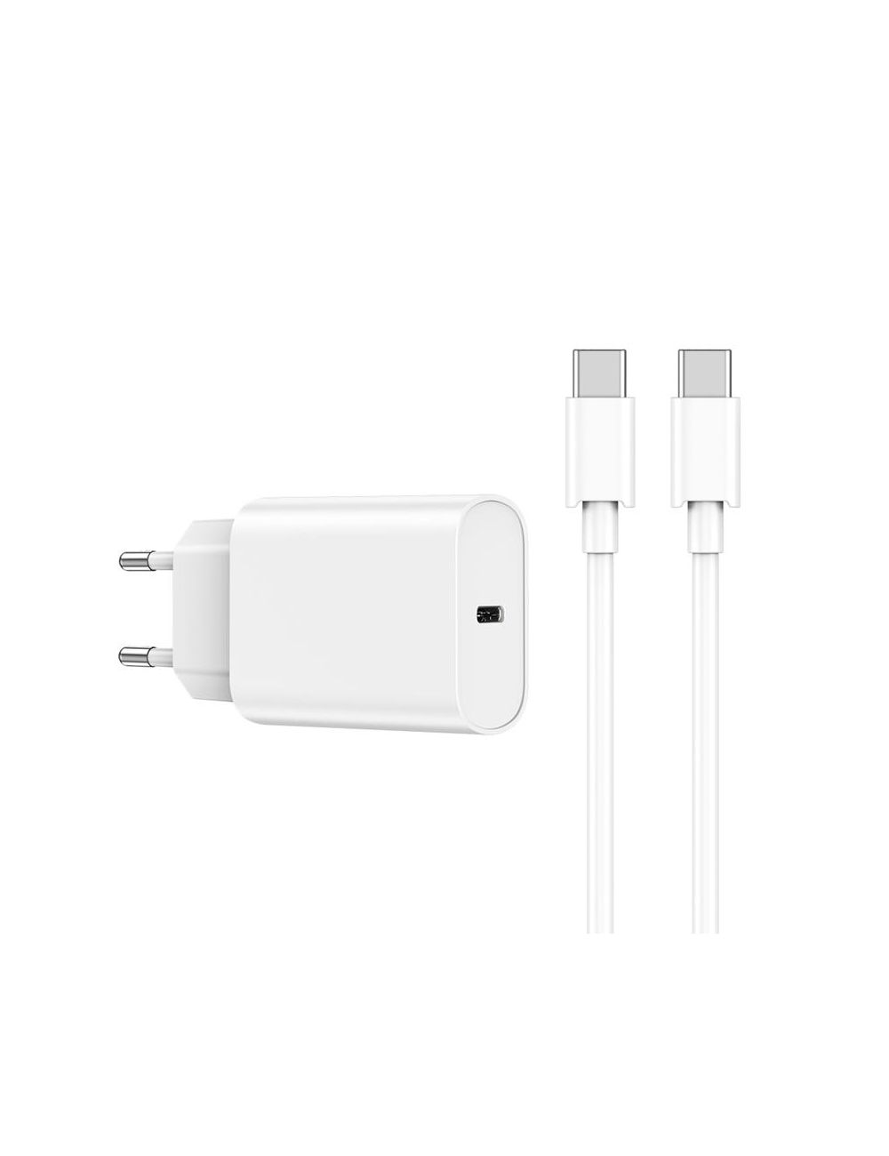 WIWU Ładowarka Sieciowa Wi-U001 PD 20W 1x USB-C biały + kabel USB-C - USB-C