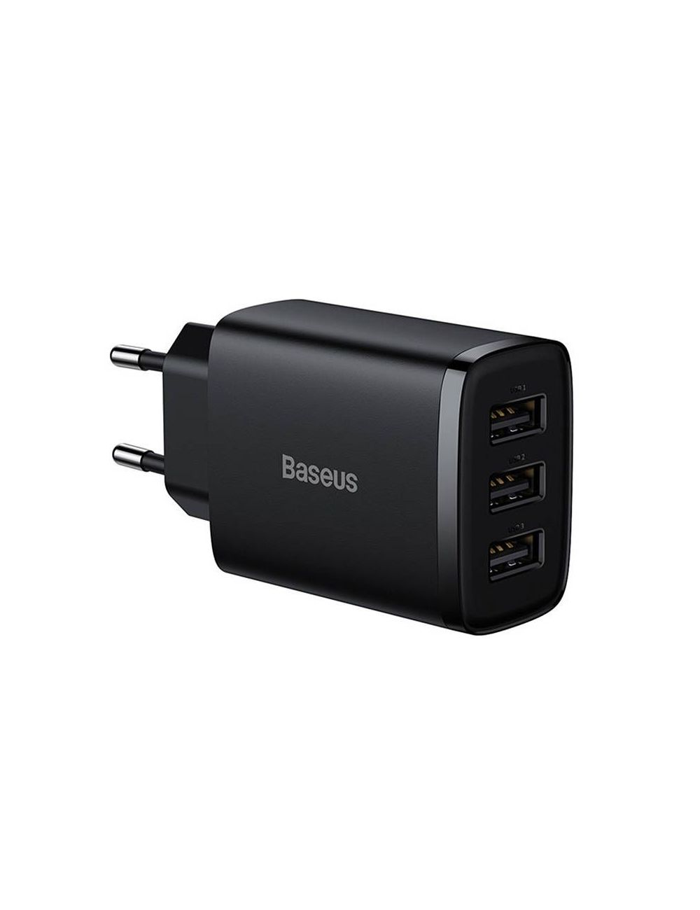 Ładowarka sieciowa BASEUS COMPACT QUICK CHARGER 3xUSB 17W CZARNA/BLACK